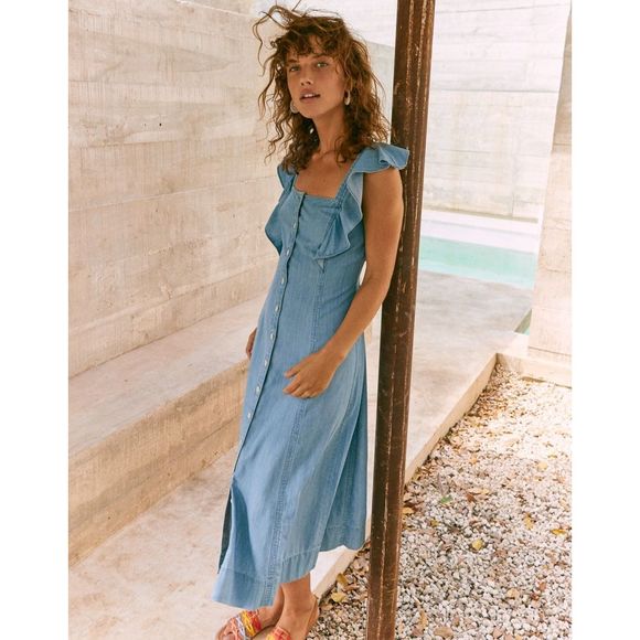 Madewell Dresses & Skirts - Madewell Denim Princess-Seamed Maxi Dress Chambray